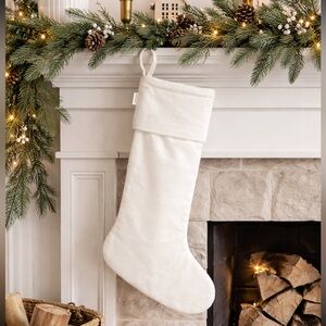 NWT Arhaus Ivory Velvet Christmas Stocking — 22”